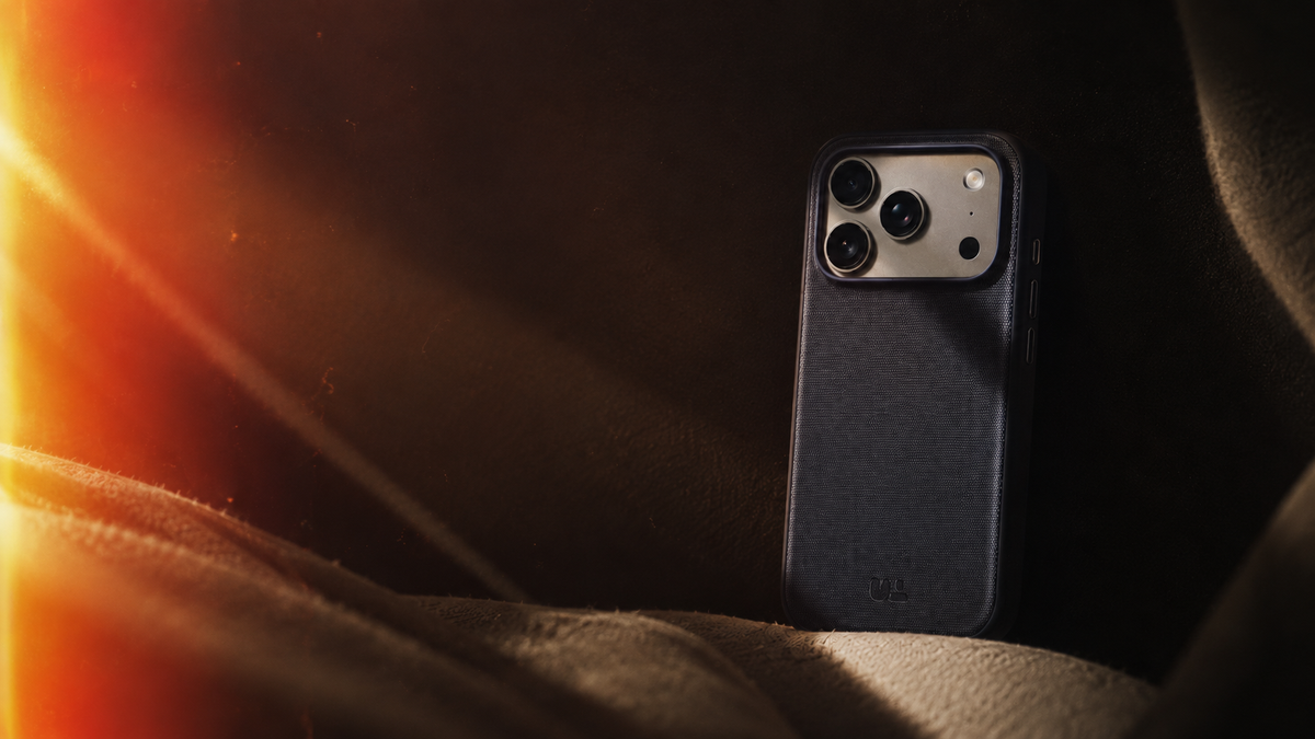 TechWoven case in Black with sunset light flare
